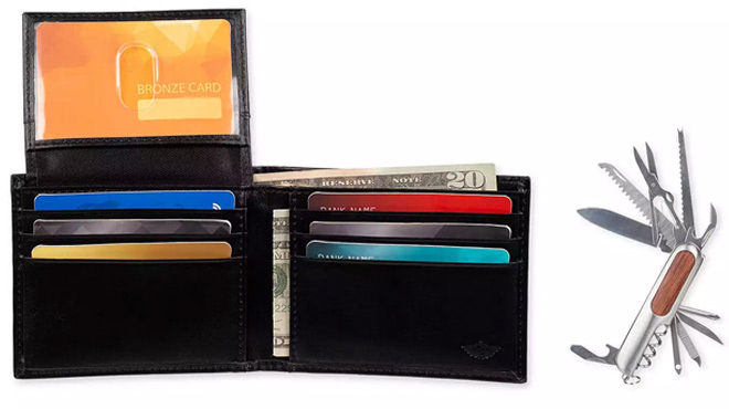 Mens Dockers RFID Bifold Passcase Wallet Set 1