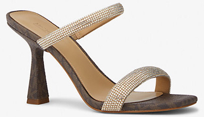 Michael Kors Clara Embellished Signature Logo Sandals