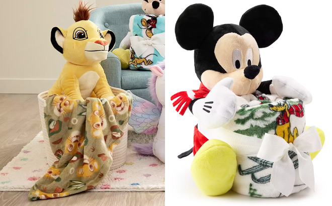 Mickey Mouse and Lion King Simba Buddy and Throw Set