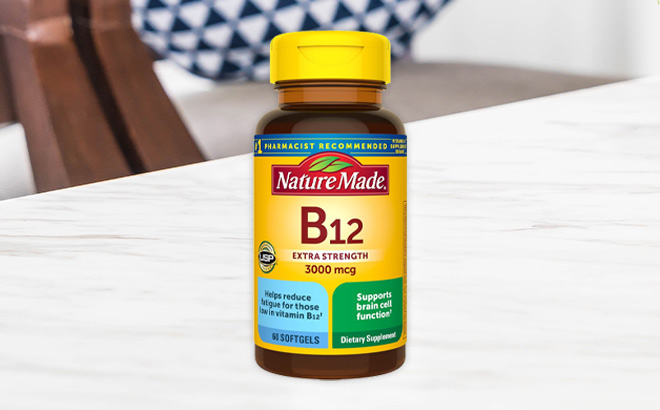 Nature Made Vitamin B12 Extra Strenght on the Table