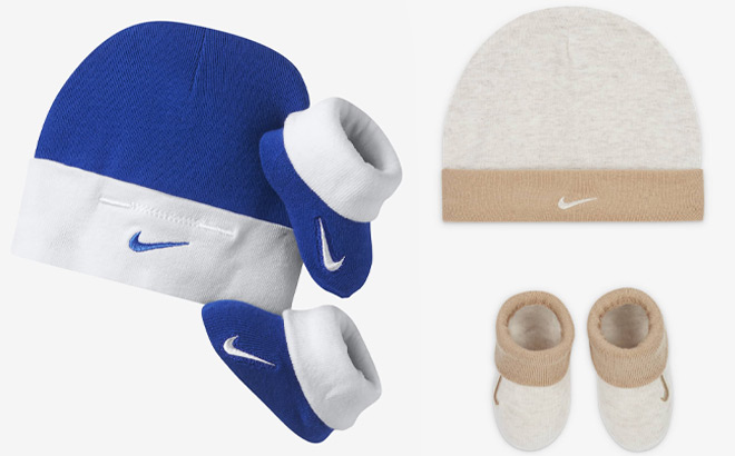 Nike Baby Hat and Booties Set