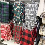 Old Navy Pajama Pants in Various Designs on Hangers in Old Navy Store