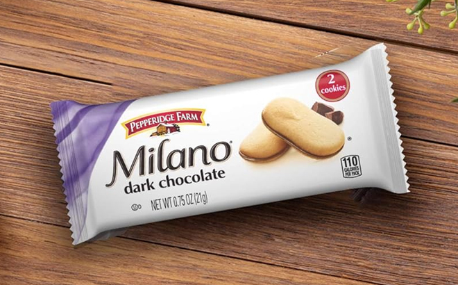 Pepperidge Farm Milano Cookies Dark Chocolate Pack on the table