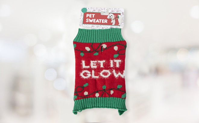 Pet Christmas Sweater Let it Glow