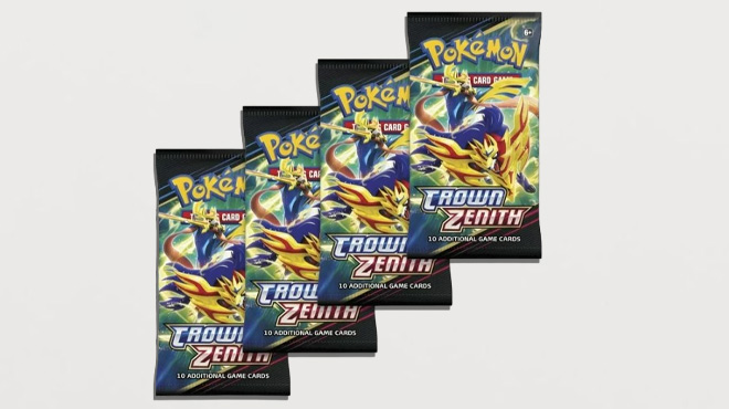 Pokemon Trading Cards on Gray Background