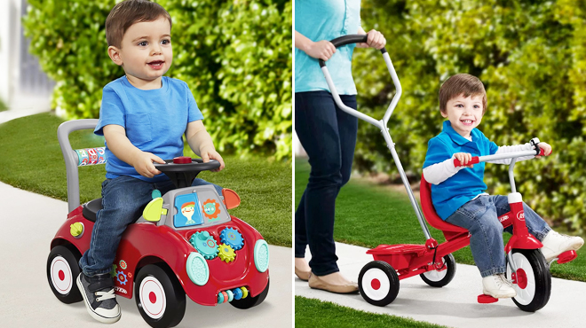 Radio Flyer Car Ride On and Radio Flyer Steer and Stroll Trike