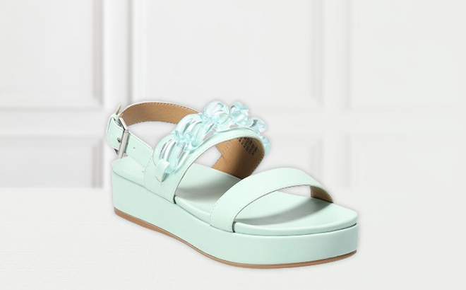 SO Womens Edith 2 Band Sling Back Sandals in Mint Color