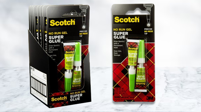 Scotch Super Glue Gel on the table