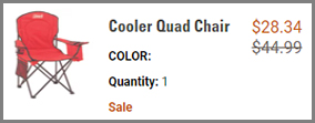 Screenshot of Coleman Cooler Quad Chair Low Price with Promo Code at Checkout Page