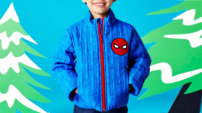 Spider Man Lightweight Quilted Kids Jacket