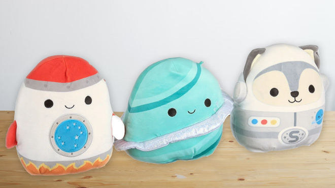 Squishmallows Kellytoy Plush Space Squad 3 Pack on a Table