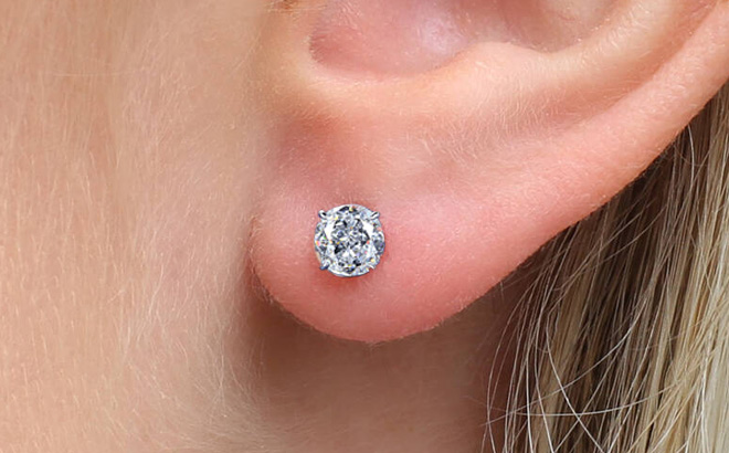 Stunning Classic Stud Earring on Ear