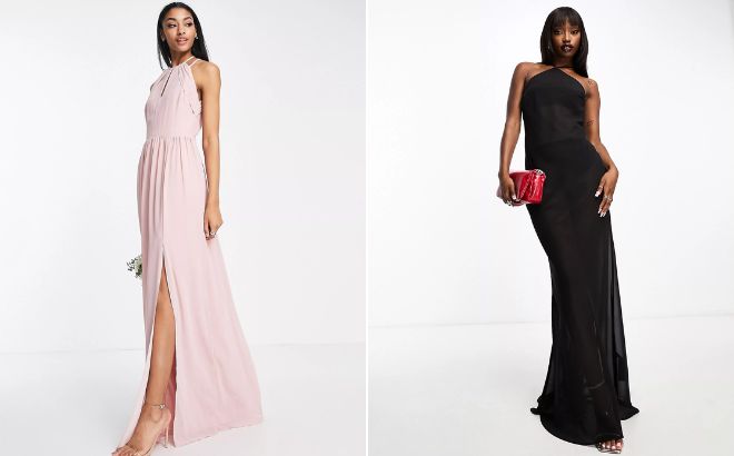 TFNC Bridesmaid Strappy Back Dress and ASOS Design Maxi Dress