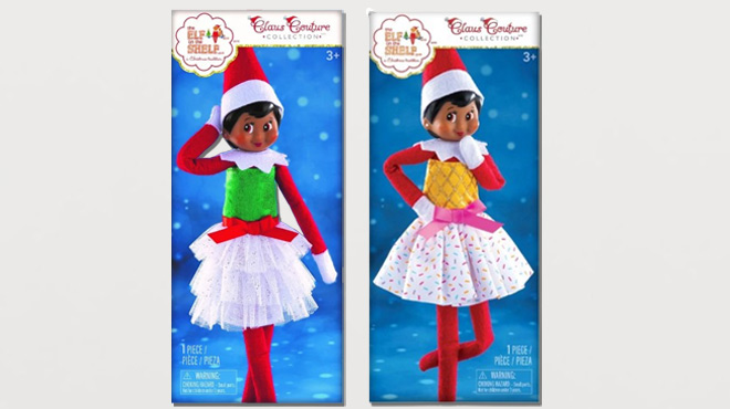 The Elf on the Shelf Ice Cream Party Dress for Scout Elves Pack and The Elf on the Shelf Merry Mistletoe Dress for Scout Elves