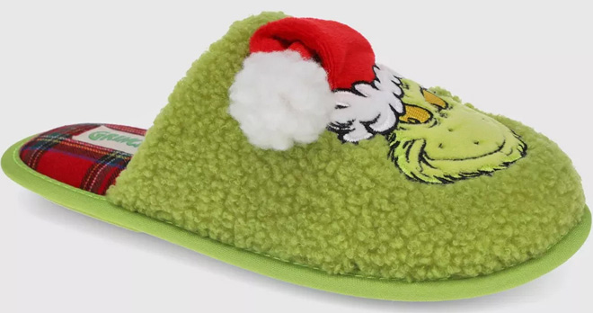 The Grinch Adult Holiday Hat Scuff Slippers