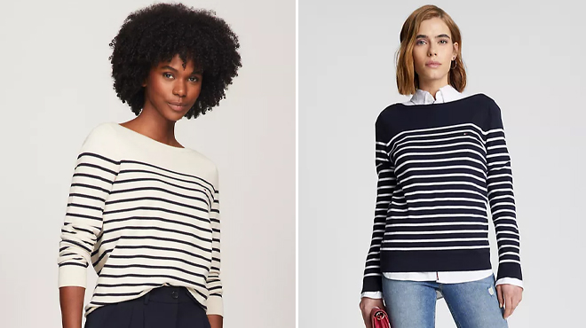 Tommy Hilfiger Stripe Boatneck Sweaters