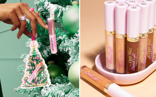 Too Faced Travel Size Lip Injection Maximum Plump Ornament and Born This Way Ethereal Light Concealer