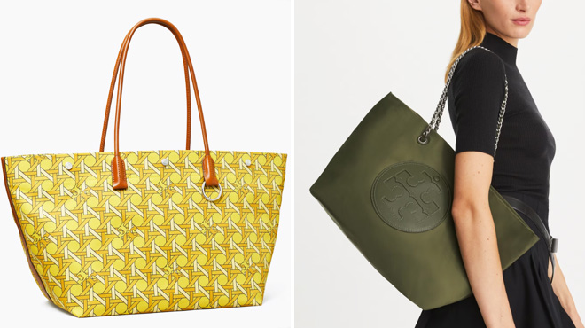 Tory Burch Canvas Basketwaive Tote