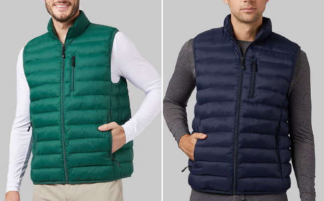 Two 32 Degrees Mens Poly Fill Packable Vests