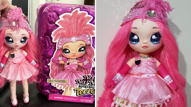 Two Images of Na Na Na Surprise Teens Fashion Doll Coco Von Sparkle