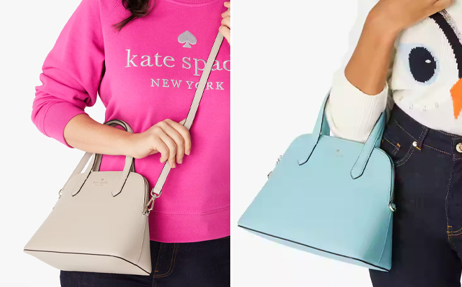 Two Kate Spade Schuyler Medium Dome Satchel Bags in Blue and Pink