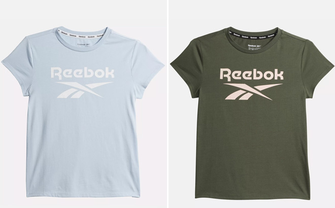 Two Reebok Tees in Blue and Green