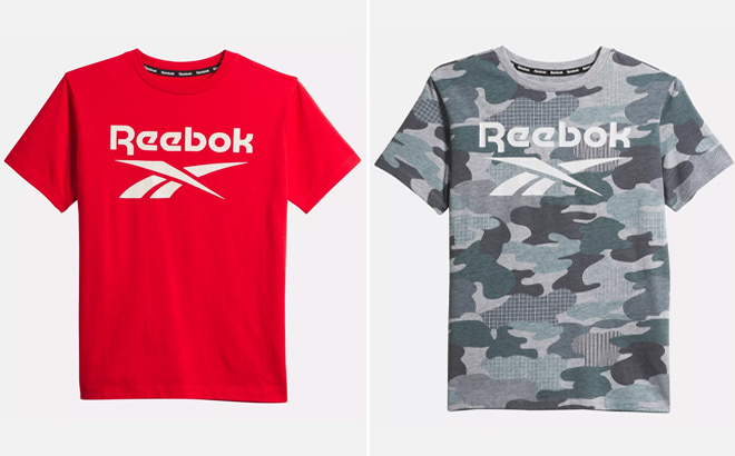 Two Reebok Tees in Red and Green