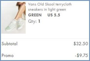 VANS Old Skool Terrycloth Sneakers Checkout Page