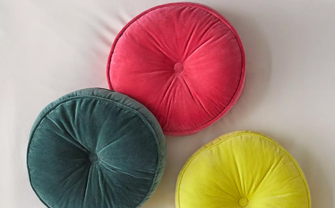 Velvet Midi Round Throw Pillows