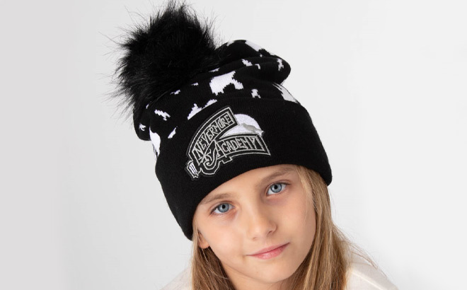 Wednesday Nevermore Academy Kids Beanie