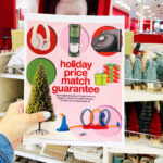 Woman Holding a Target Brochure with Holiday Price Match Guarantee Details