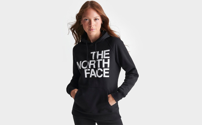 Woman is Wearing The North Face Big Logo Hoodie