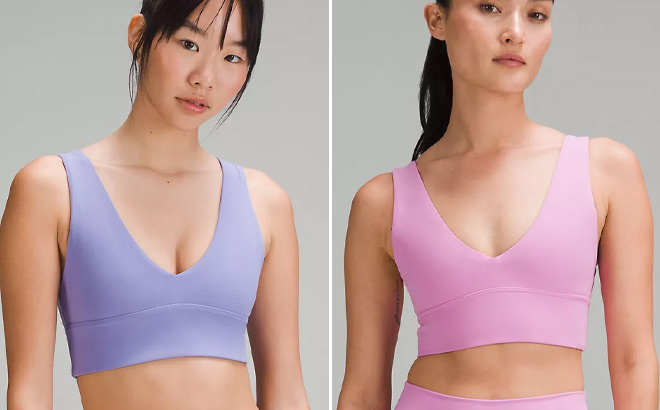 Women Wearing Lululemon Align V Neck Bras