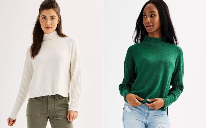 Women are Wearing Juniors SO Cozy Mock Neck Sweater