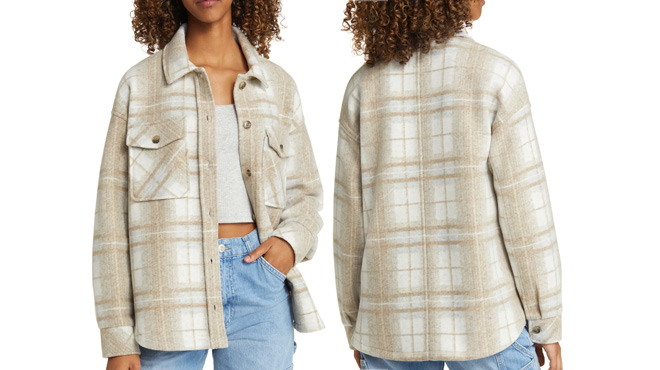 Womens Plaid Shacket