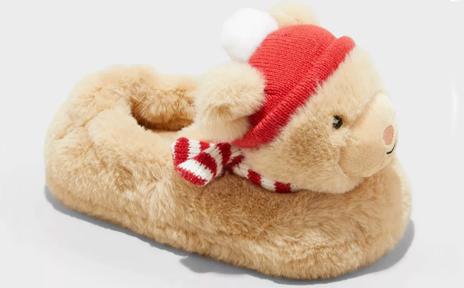 Wondershop Toddler Holiday Teddy Bear Character Slippers