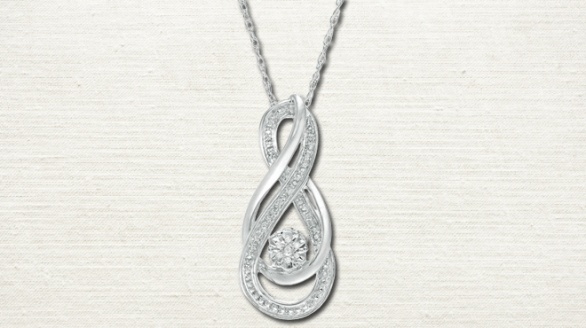 Zales Diamond Accent Intertwining Infinity Pendant in Sterling Silver