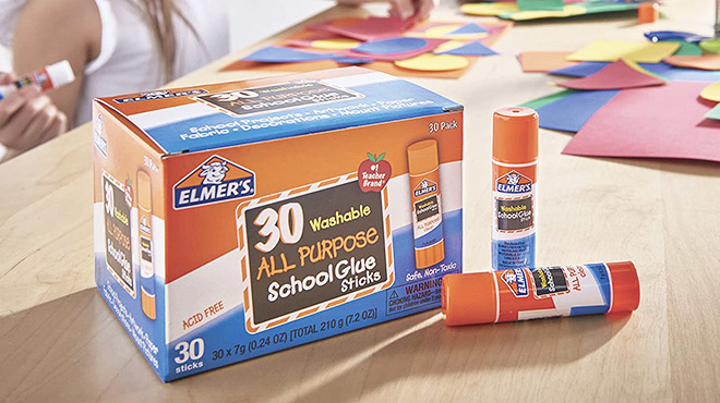 a box of Elmers Elmers All Purpose School Glue Sticks