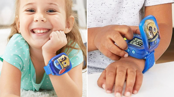 kids wearing the VTech PAW Patrol Learning Pup Watch