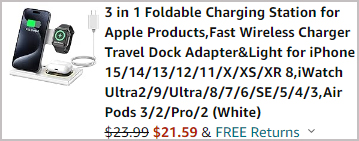 3 in 1 Foldable Charging Station for Apple Products CheckoutScreenshot