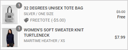 32 Degrees Sweaters Order Summary