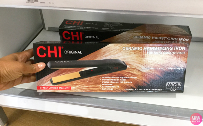 A Person Holding CHI Original Hair Iron in Black Color