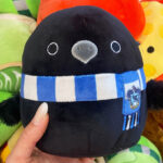 A Person Holding a Harry Potter Squishmallows Ravenclaw Raven Plush
