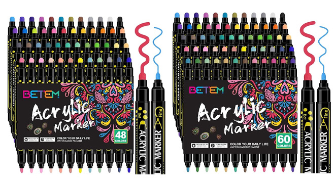 Acrylic Markers 48 Pack and 60 Pack