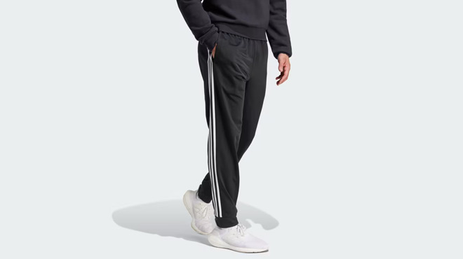 Adidas Essentials 3 Stripes Track Pants in Black and White Color