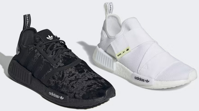 Adidas NMD R1 Shoes in Black and White Color