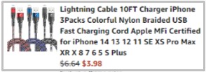 Amazon Cable Price Screenshot