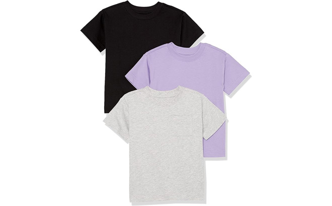 Amazon Essentials Unisex Kids and Toddlers Modern Short Sleeve T Shirt in Purple Color