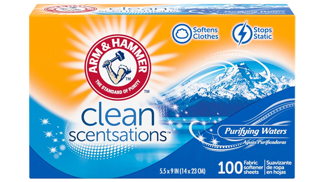 Arm Hammer 100 Count Fabric Softener Sheets in Purifying Waters Scent