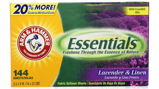 Arm Hammer 144 Count Essentials Dryer Sheets in Lavender Linen Scent